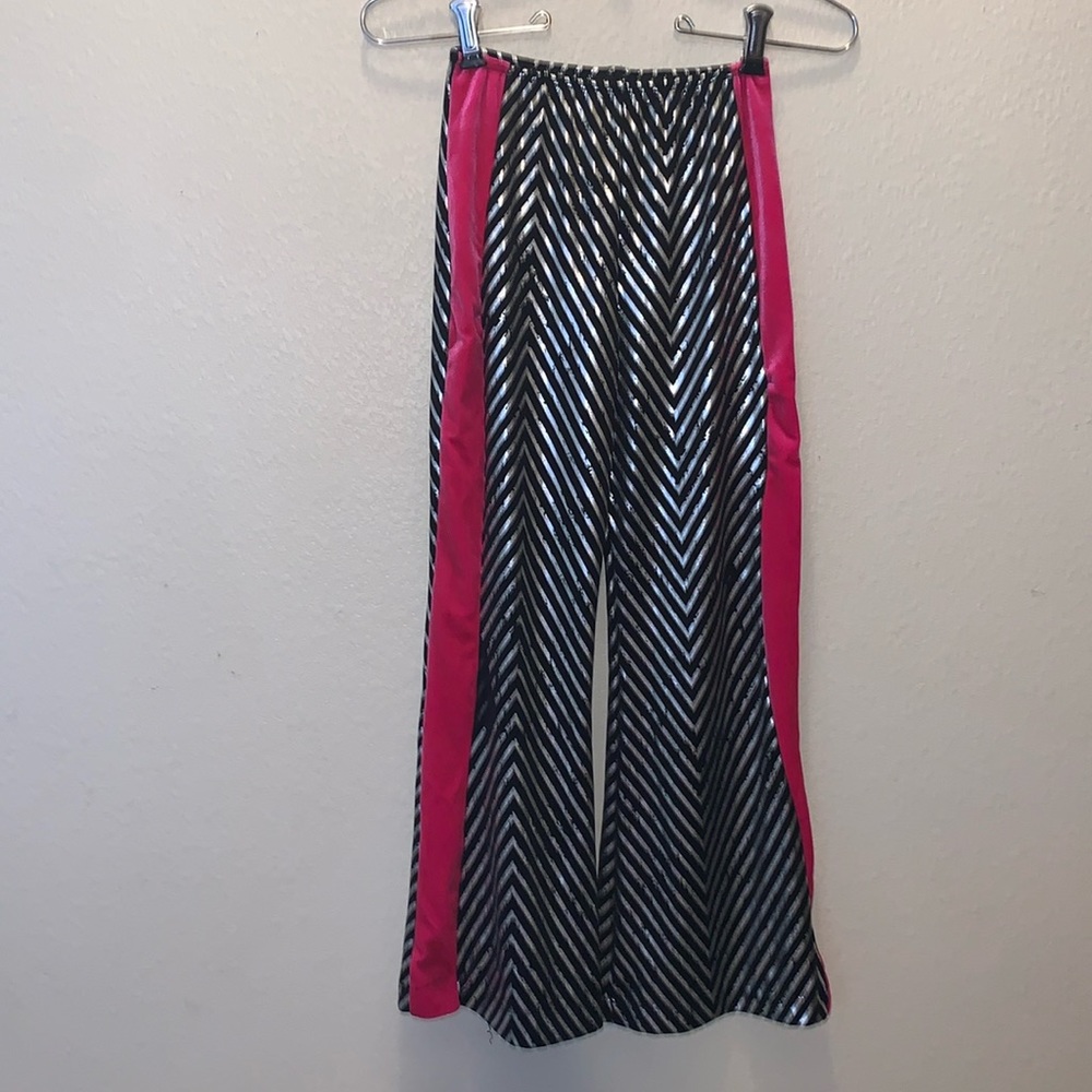 Dansko tap jazz ballet metallic silver velvet pink flare pants
